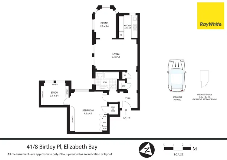 Floorplan of Homely apartment listing, 41/8 Birtley Place, Elizabeth Bay NSW 2011