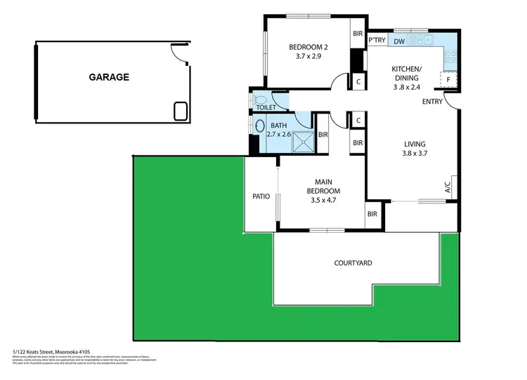 Floorplan of Homely unit listing, 1/122 Keats Street, Moorooka QLD 4105