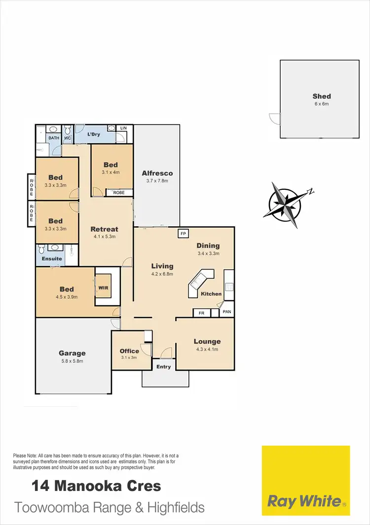 Floorplan of Homely house listing, 14 Manooka Crescent, Highfields QLD 4352