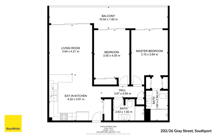 Floorplan of Homely apartment listing, 202/26 Gray Street, Southport QLD 4215