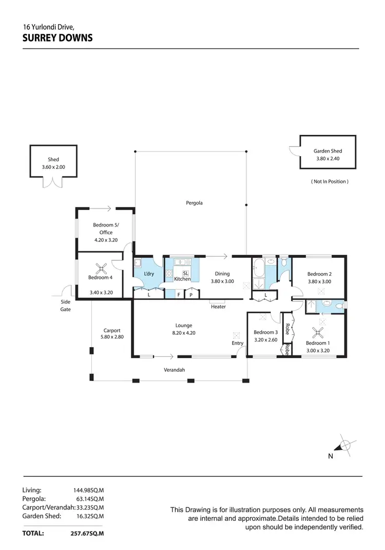 Floorplan of Homely house listing, 16 Yurlondi Drive, Surrey Downs SA 5126