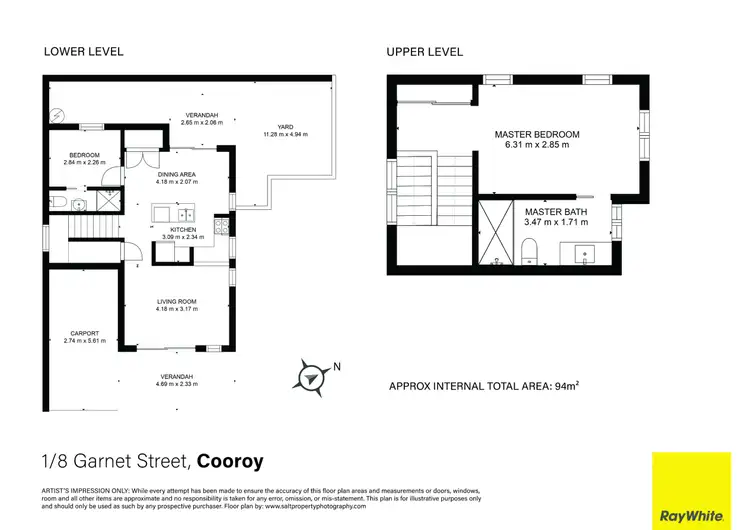 Floorplan of Homely townhouse listing, 1/8 Garnet Street, Cooroy QLD 4563