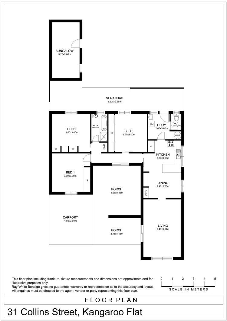 Floorplan of Homely house listing, 31 Collins Street, Kangaroo Flat VIC 3555