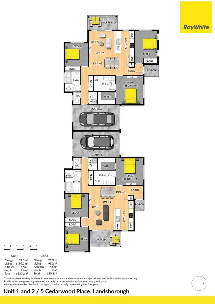 Floorplan of Homely semi-detached listing, 1 & 2/5 Cedarwood Place, Landsborough QLD 4550