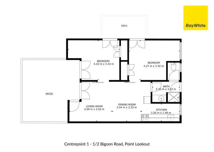 Floorplan of Homely unit listing, 1/2 Bigoon Road, Point Lookout QLD 4183