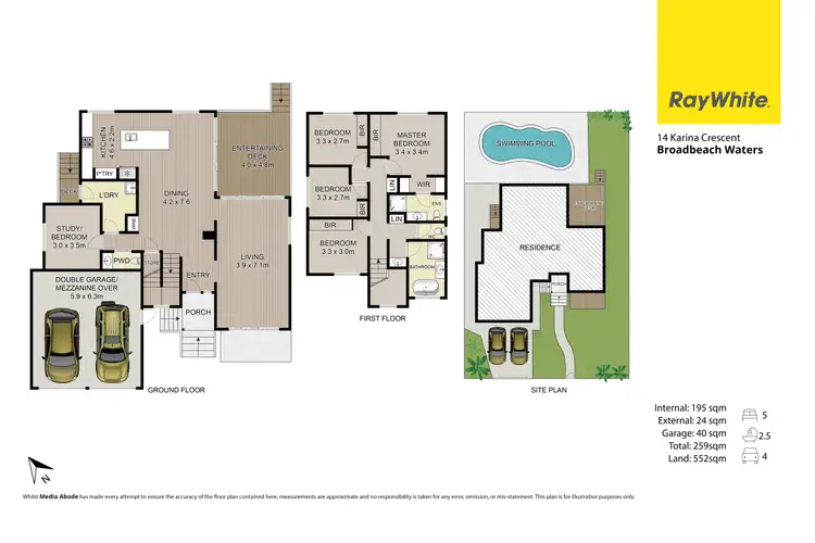 Floorplan of Homely house listing, 14 Karina Crescent, Broadbeach Waters QLD 4218