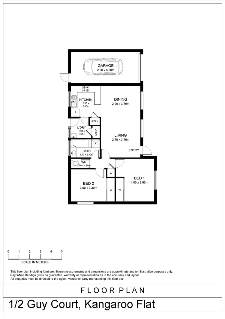 Floorplan of Homely house listing, 1/2 Guy Court, Kangaroo Flat VIC 3555
