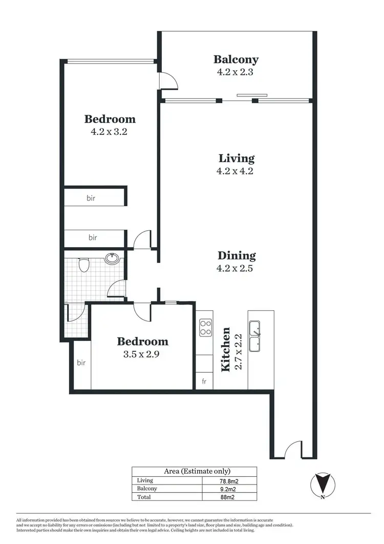 Floorplan of Homely apartment listing, 305/211 Grenfell Street, Adelaide SA 5000