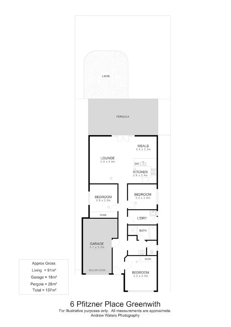 Floorplan of Homely house listing, 6 Pfitzner Place, Greenwith SA 5125