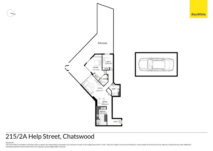 Floorplan of Homely unit listing, 215/2A Help Street, Chatswood NSW 2067