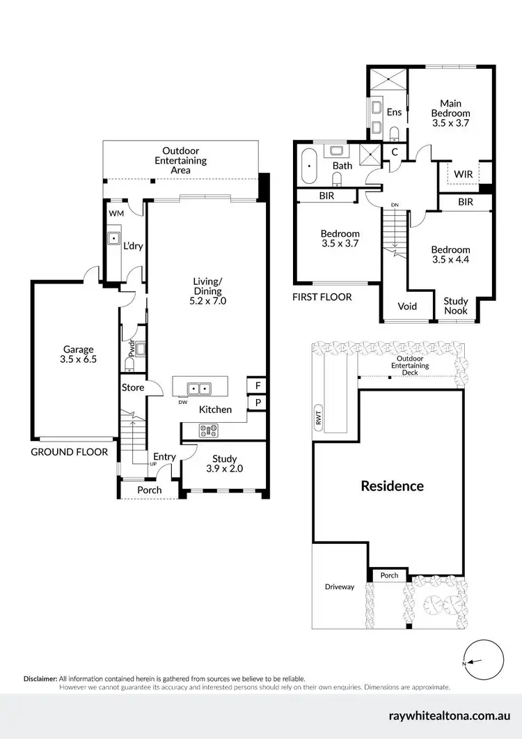 Floorplan of Homely townhouse listing, 97 Paxton Street, South Kingsville VIC 3015