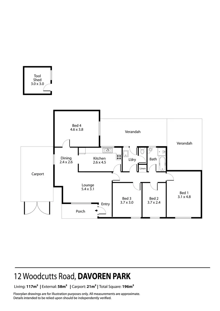 Floorplan of Homely house listing, 12 Woodcutts Road, Davoren Park SA 5113