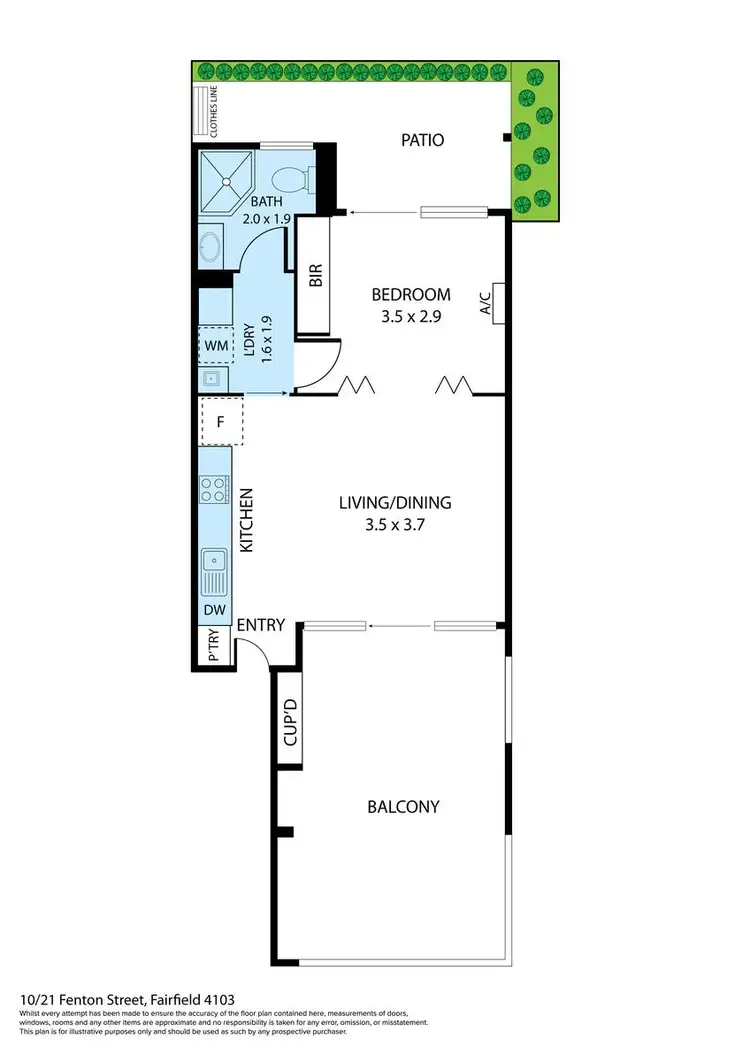 Floorplan of Homely unit listing, 10/21 Fenton Street, Fairfield QLD 4103
