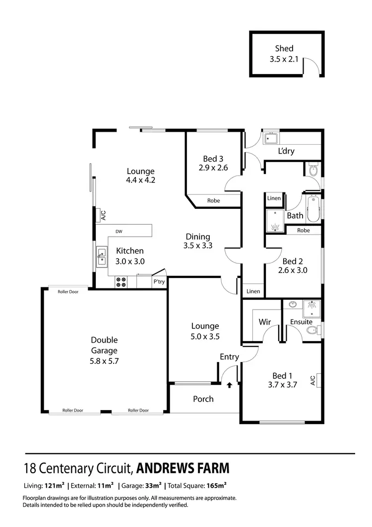 Floorplan of Homely house listing, 18 Centenary Circuit, Andrews Farm SA 5114