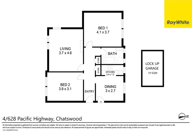 Floorplan of Homely unit listing, 4/628 Pacific Highway, Chatswood NSW 2067