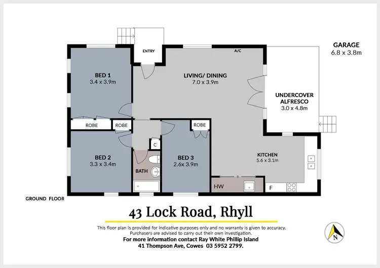 Floorplan of Homely house listing, 43 Lock Road, Rhyll VIC 3923