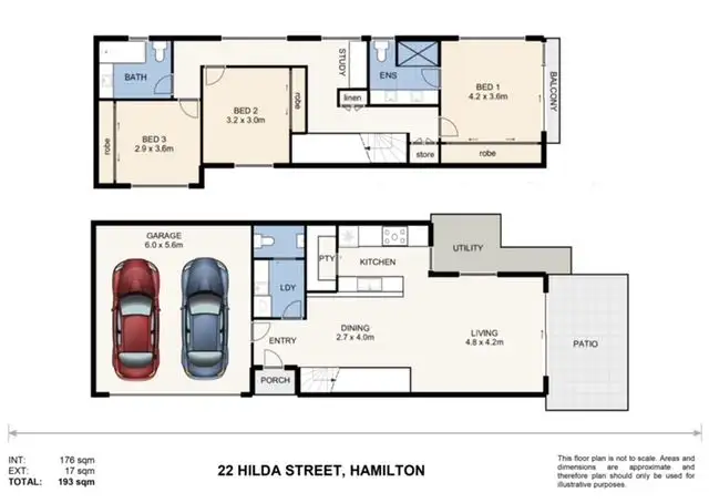 Floorplan of Homely townhouse listing, 22 Hilda Street, Hamilton QLD 4007
