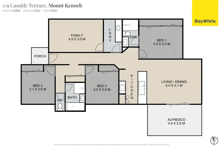 Floorplan of Homely unit listing, 1/9 Cassidy Terrace, Mount Kynoch QLD 4350