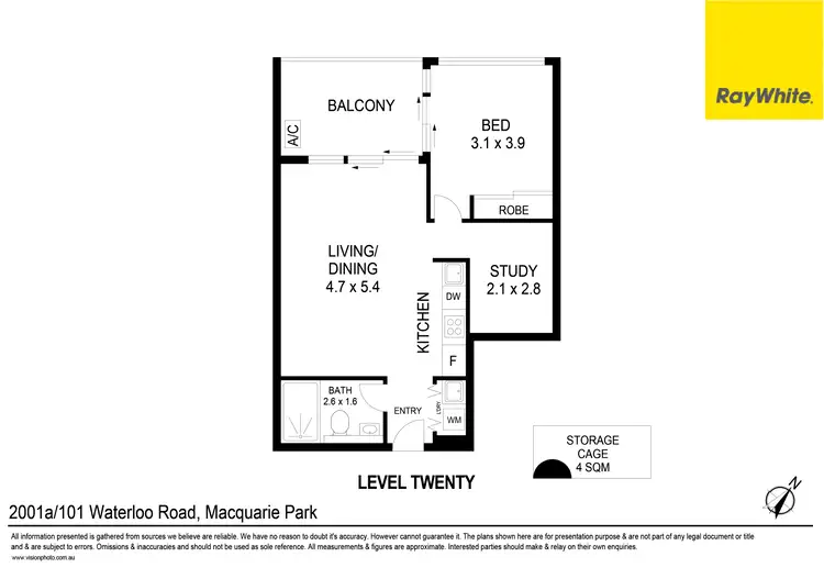 Floorplan of Homely unit listing, 2001A/101 Waterloo Road, Macquarie Park NSW 2113