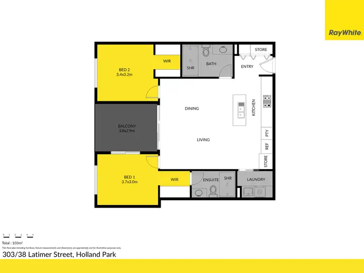 Floorplan of Homely unit listing, 303/38 Latimer Street, Holland Park QLD 4121