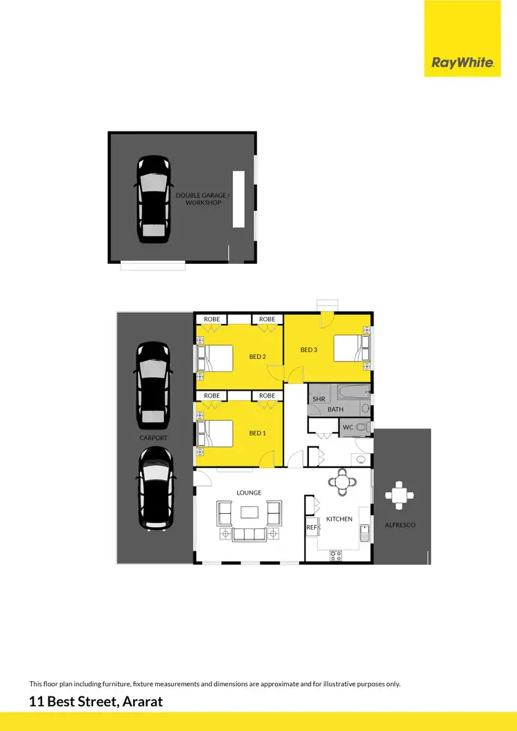 Floorplan of Homely house listing, 11 Best Street, Ararat VIC 3377