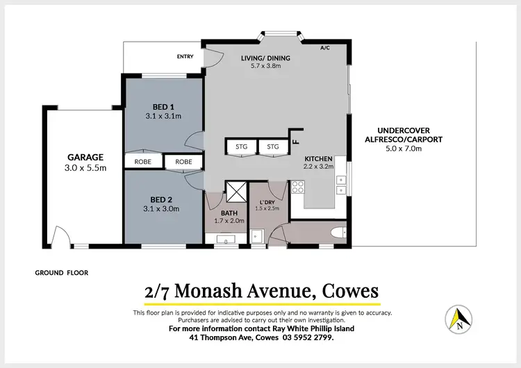 Floorplan of Homely unit listing, 2/7 Monash Avenue, Cowes VIC 3922