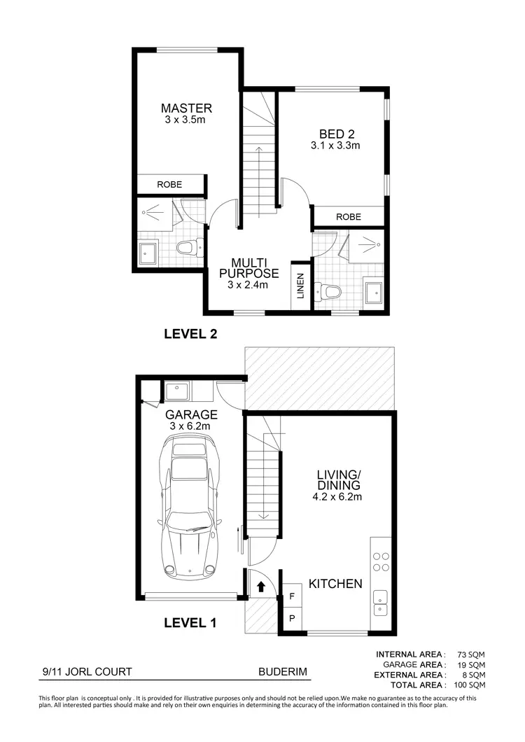 Floorplan of Homely townhouse listing, 9/11 Jorl Court, Buderim QLD 4556