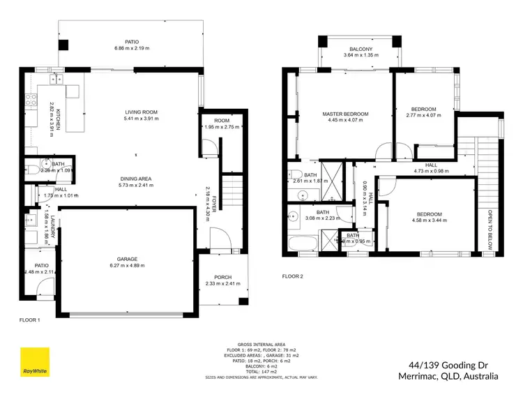 Floorplan of Homely townhouse listing, 44/139 Gooding Drive, Merrimac QLD 4226