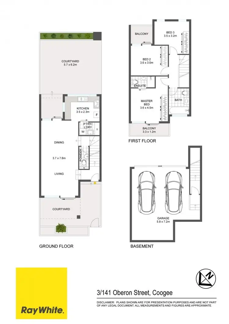 Floorplan of Homely townhouse listing, 3/141 Oberon Street, Coogee NSW 2034