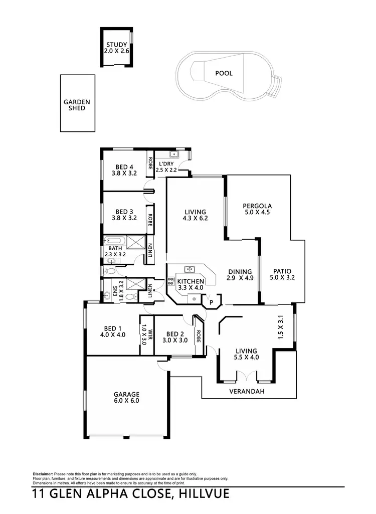 Floorplan of Homely house listing, 11 Glen Alpha Close, Tamworth NSW 2340