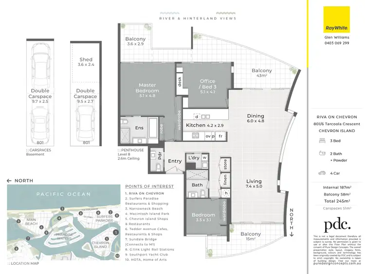 Floorplan of Homely apartment listing, 801/6 Tarcoola Crescent, Chevron Island QLD 4217
