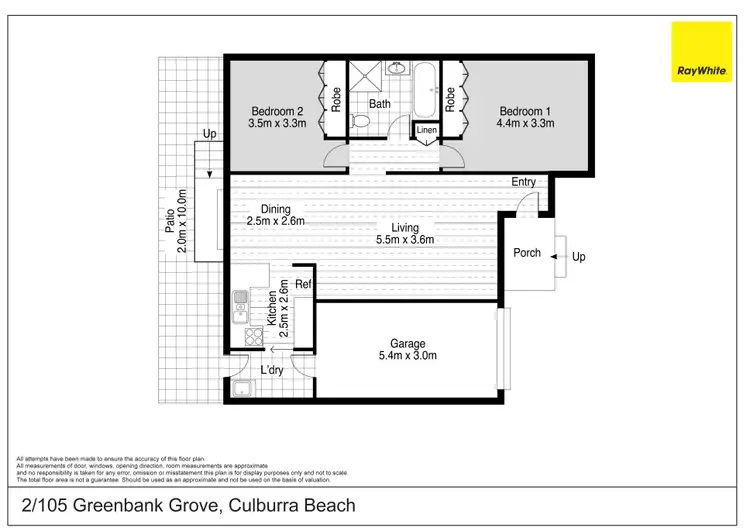 Floorplan of Homely unit listing, 2/105 Greenbank Grove, Culburra Beach NSW 2540