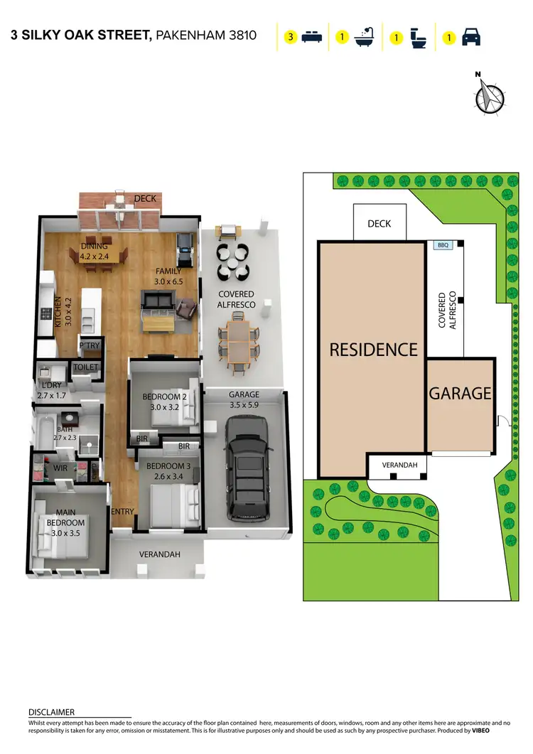 Floorplan of Homely house listing, 3 Silky Oak Street, Pakenham VIC 3810