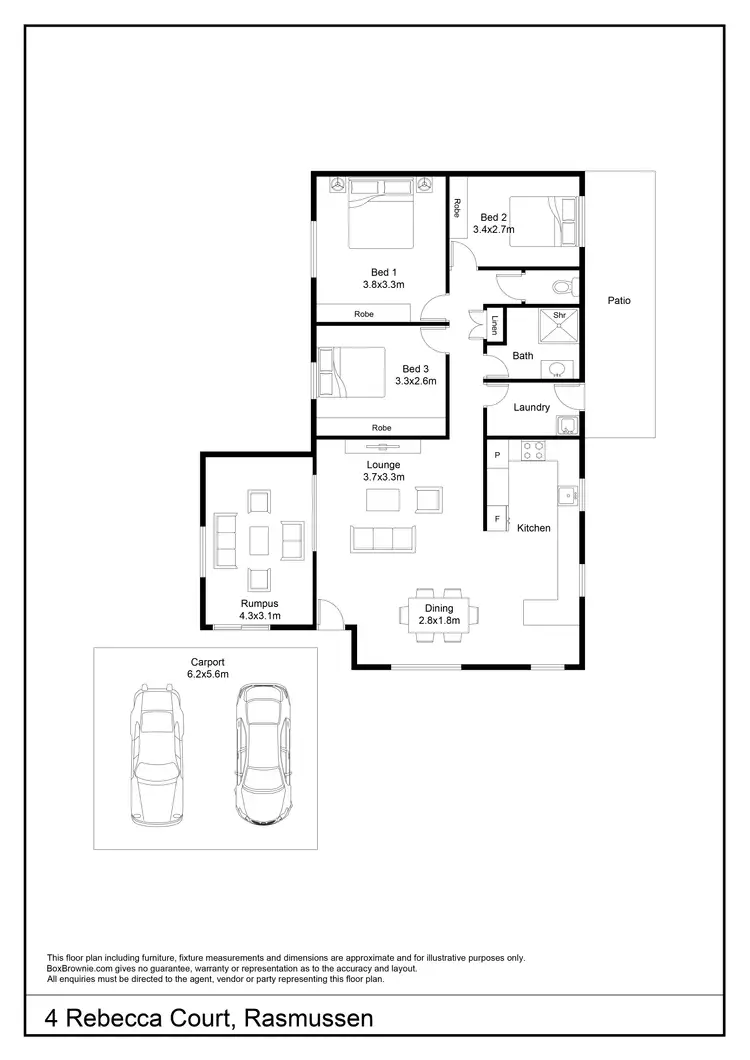 Floorplan of Homely house listing, 4 Rebecca Court, Rasmussen QLD 4815