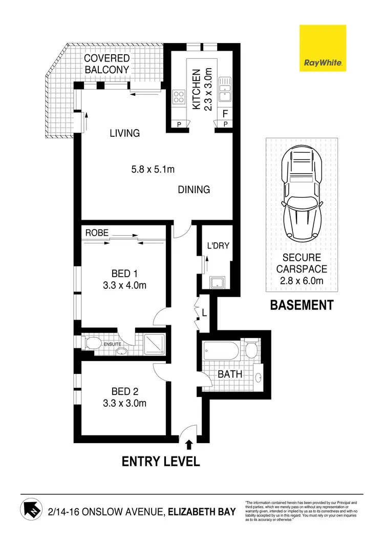 Floorplan of Homely apartment listing, 2/14-16 Onslow Avenue, Elizabeth Bay NSW 2011