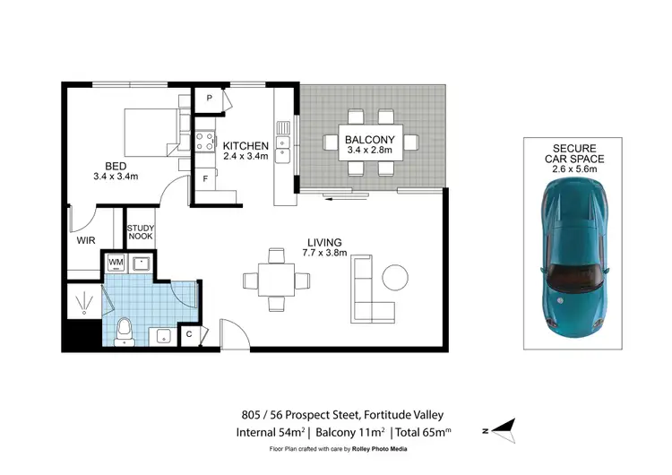 Floorplan of Homely apartment listing, 804/56 Prospect Street, Fortitude Valley QLD 4006