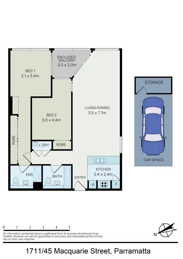 Floorplan of Homely apartment listing, 1711/45 Macquarie Street, Parramatta NSW 2150