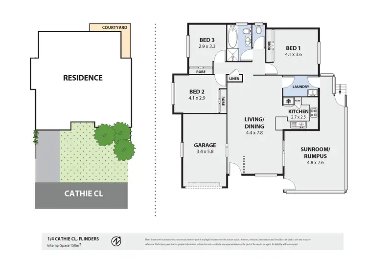 Floorplan of Homely villa listing, 1/4 Cathie Close, Flinders NSW 2529