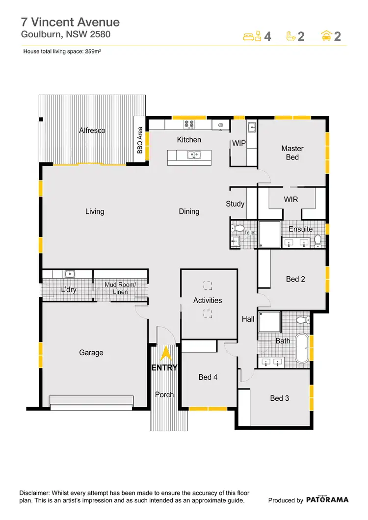 Floorplan of Homely house listing, 7 Vincent Avenue, Goulburn NSW 2580