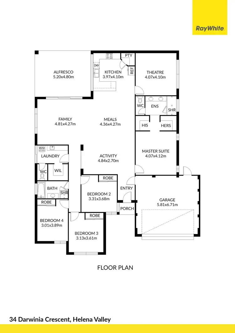 Floorplan of Homely house listing, 34 Darwinia Crescent, Helena Valley WA 6056