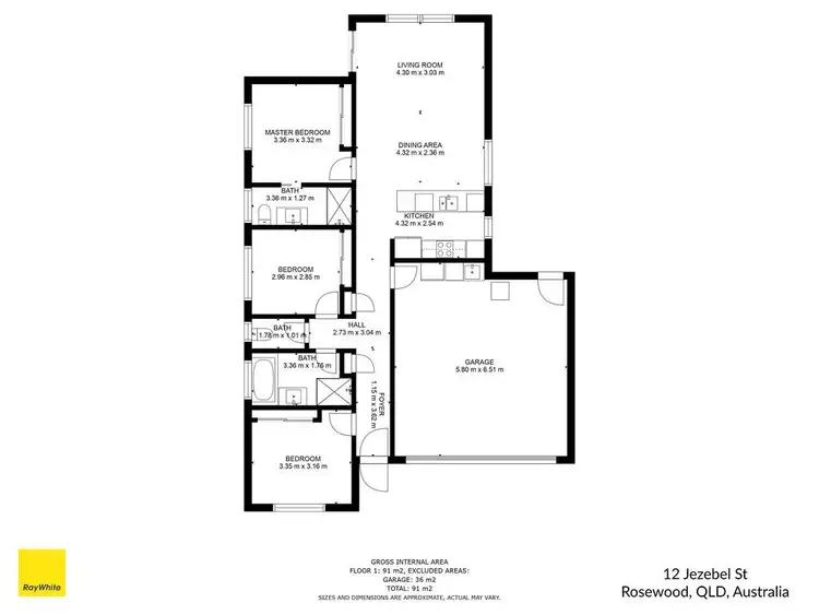 Floorplan of Homely house listing, 12 Jezebel Street, Rosewood QLD 4340