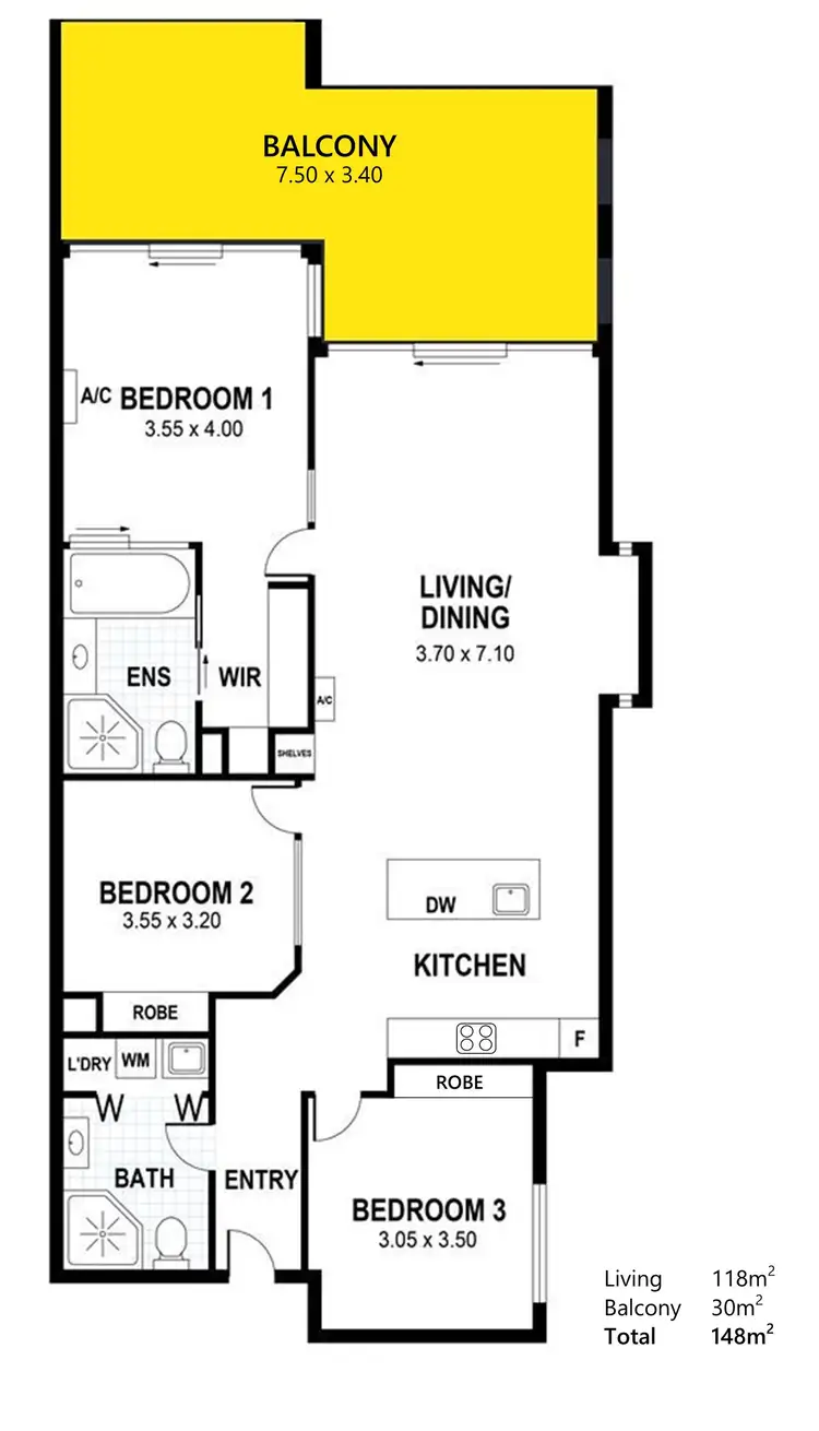 Floorplan of Homely apartment listing, 306/162 Hindmarsh Road, Victor Harbor SA 5211