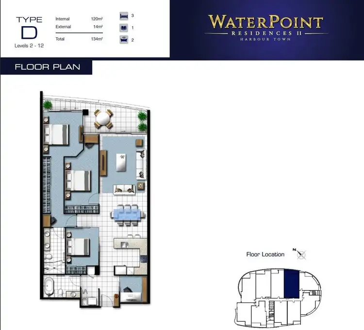 Floorplan of Homely apartment listing, 21004/5 Harbour Side Court, Biggera Waters QLD 4216