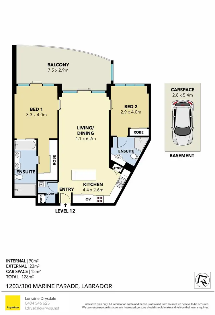 Floorplan of Homely apartment listing, 1203/300 Marine Parade, Labrador QLD 4215