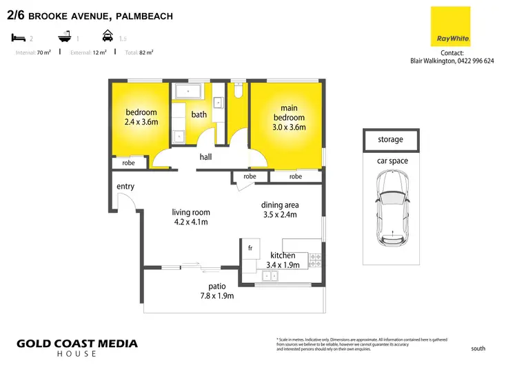 Floorplan of Homely unit listing, 2/6 Brooke Avenue, Palm Beach QLD 4221