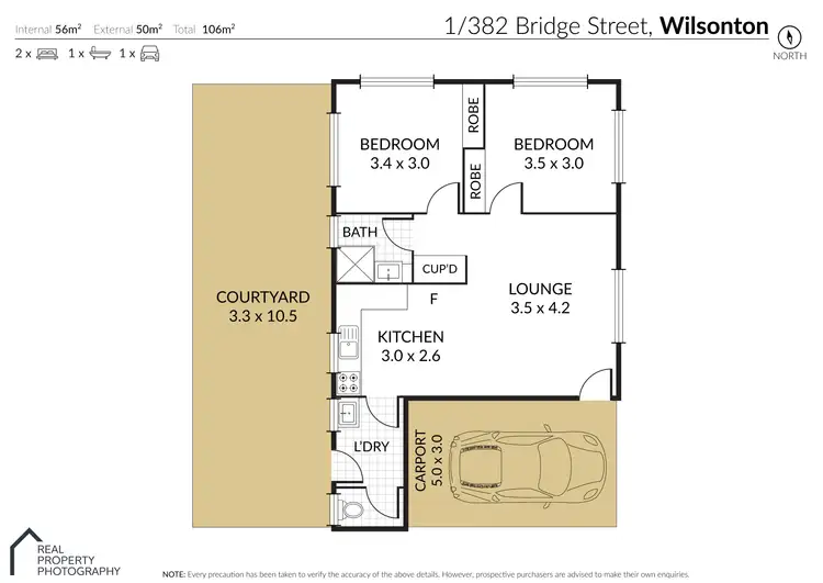 Floorplan of Homely unit listing, 1/382 Bridge Street, Wilsonton QLD 4350