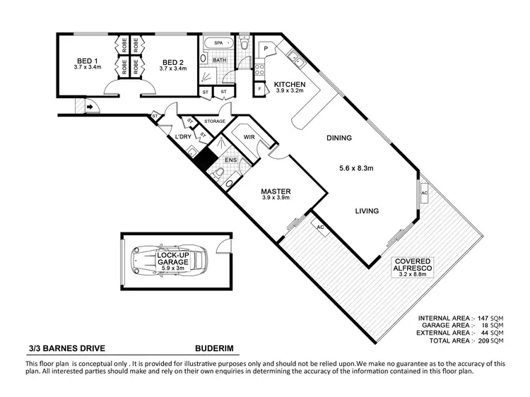 Floorplan of Homely unit listing, 3/3 Barnes Drive, Buderim QLD 4556