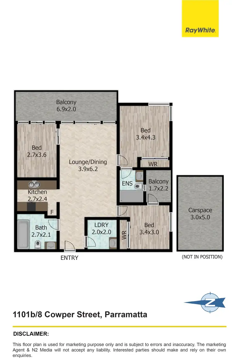 Floorplan of Homely apartment listing, 1101B/8 Cowper Street, Parramatta NSW 2150