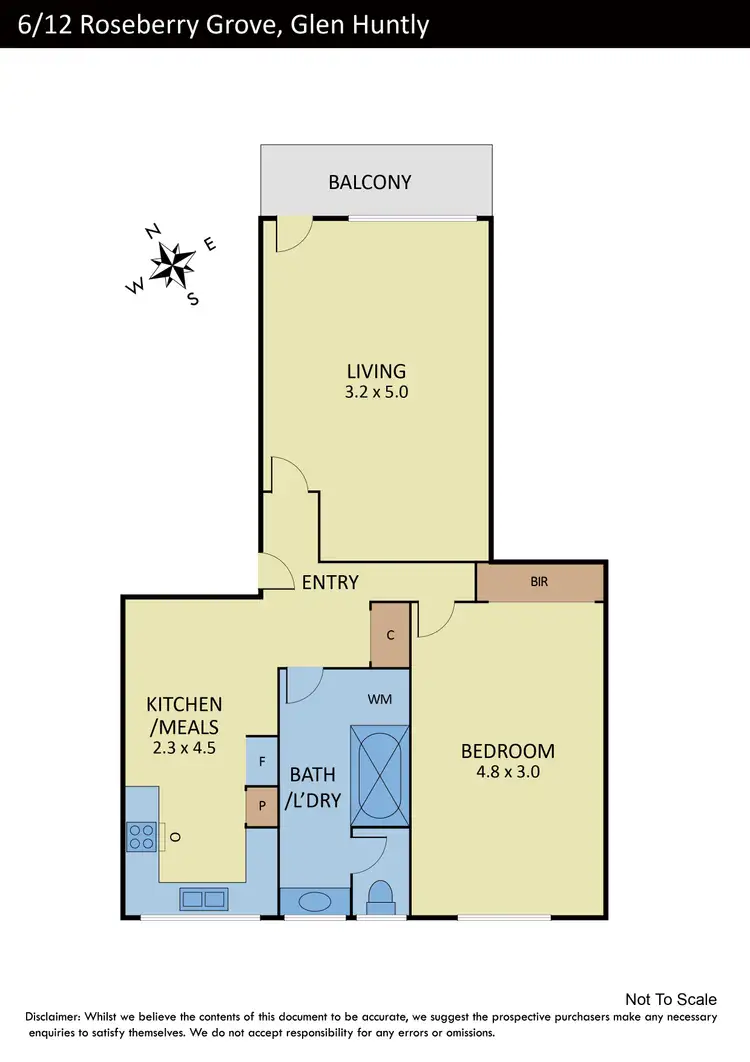 Floorplan of Homely apartment listing, 6/12 Roseberry Grove, Glen Huntly VIC 3163
