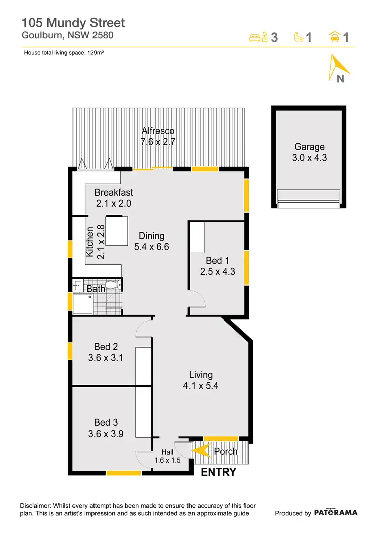 Floorplan of Homely house listing, 105 Mundy Street, Goulburn NSW 2580